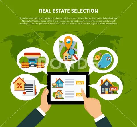 Real Estate Selection Concept Stock Illustration