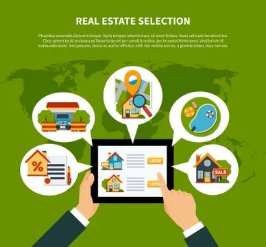 Real Estate Selection Concept Stock Illustration