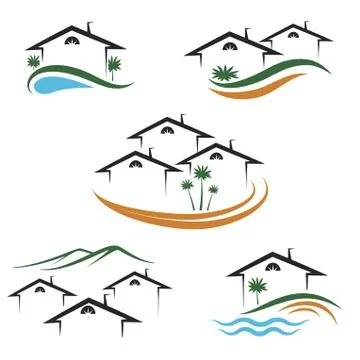 Real estate set Stock Illustration