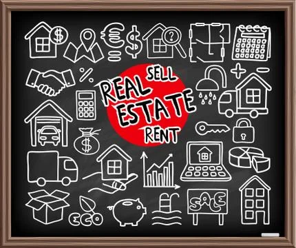 Real Estate set Stock Illustration
