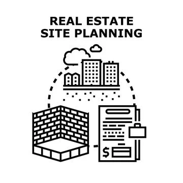 Real estate site planning development process concept Stock Illustration