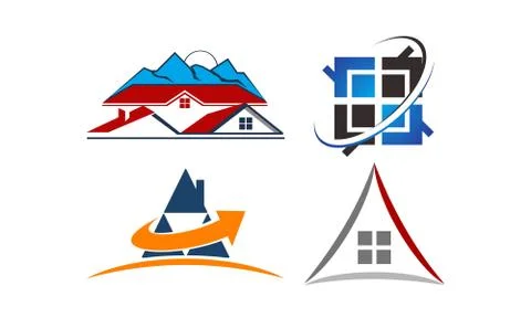 Real Estate Template Set Stock Illustration