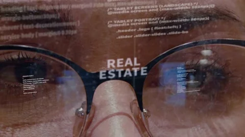 Real estate text on background of developer Stock Footage 151836049