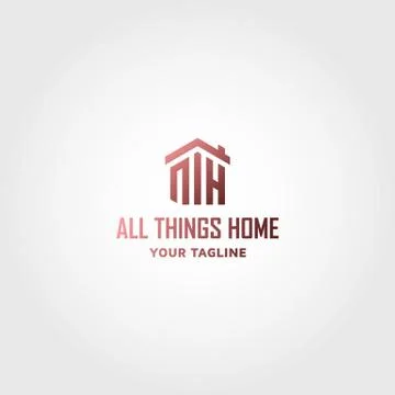 Real estate Vector logo design Letter AIH Stock Illustration