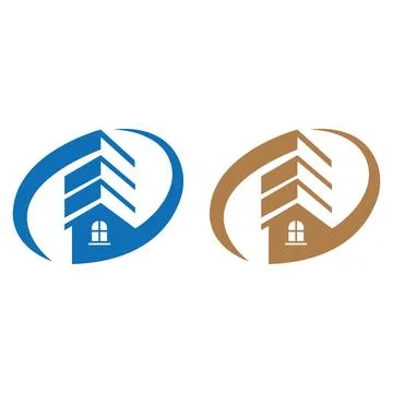Real estate vector logo design, eco real estate logo Property and Construction i Stock Illustration