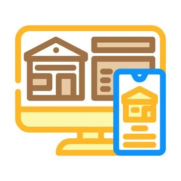 Real estate web application for property listing online Stock Illustration