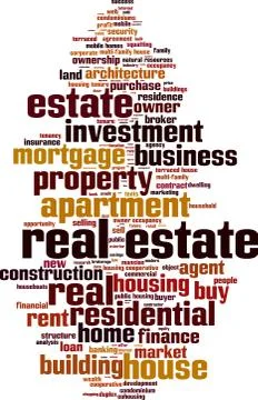 Real estate word cloud Stock Illustration