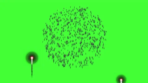 Real explosive fireworks on green screen background. Fireworks display Video stock 221425202