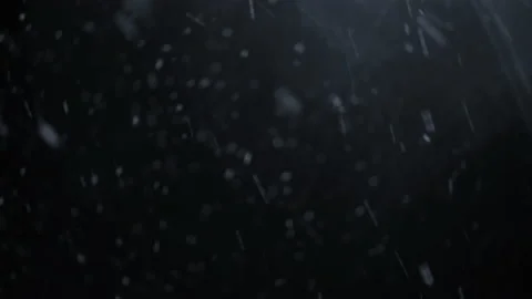 Real falling snow isolated on black background Stock Footage 141885251