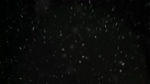 Real falling snow isolated on black background Stock Footage 142414408