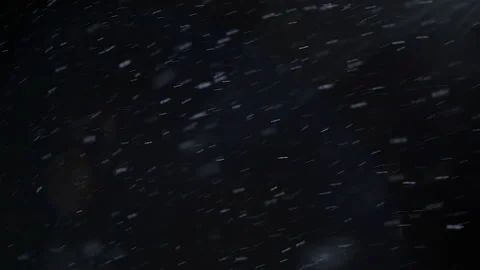 Real falling snow isolated on black background Stock Footage 143516546