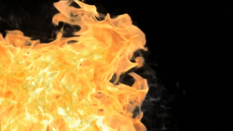 Real fire with alpha channel in slow motion Stock Footage 87232710