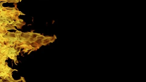 Real fire on a black background. Fire on the left side of the screen Stock Footage 277298123
