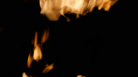 Real fire on black background. Stock Footage 165872695