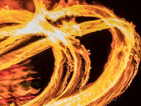 Real Fire on Black Background Stock Photos