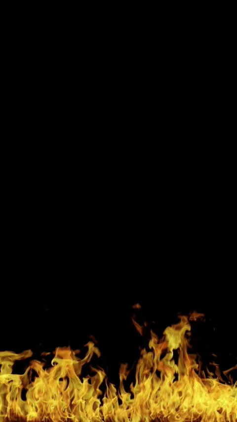 Real fire on a black background. Vertical video of fire Stock Footage 277298125