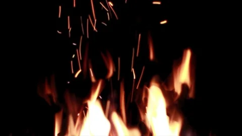Real fire Black Screen video footage Video stock 252449060