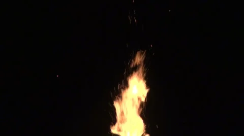 Real fire flame, bonfire night, camp fire, outdoor fire, sparks Stock Footage 31010165