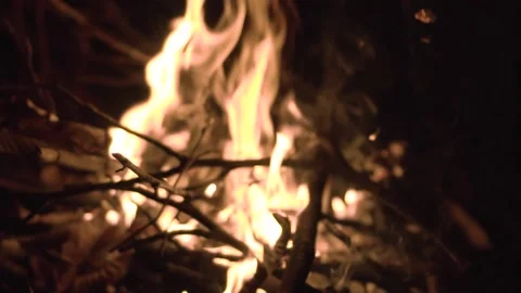 Real Fire Flame / Slow Motion Stock Footage 143608033