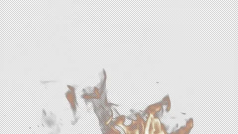 Real Fire Flame / Slow Motion / Transparent Background Stock Footage 143638911