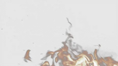 Real Fire Flame / Slow Motion / Transparent Background Stock Footage 143639828