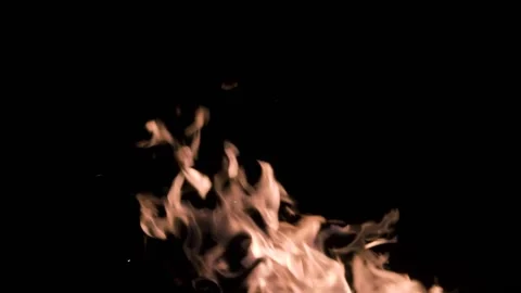 Real Fire Flame / Slow Motion / Alpha channel Stock Footage 143640307