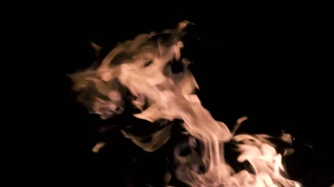 Real Fire Flame / Slowmotion / Alpha Channel Stock Footage 143640303