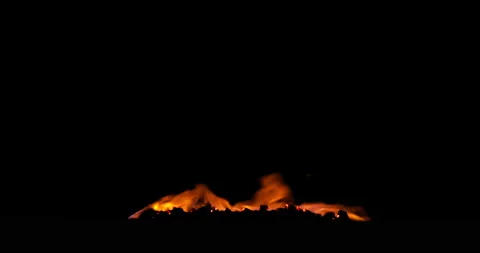 Real fire flame with strong wind. Simple video-integration, just select blending Stock Footage 142066859