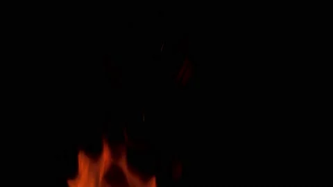 Real fire flames isolated on black background. 스톡 동영상 197421263