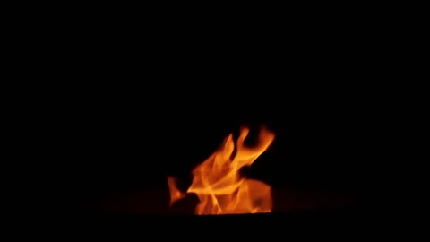 Real fire flames in slow motion isolated on black background. 스톡 동영상 148606731