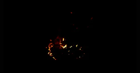 Real fire ignite on a black background.  Stock Footage 143369817