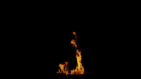 Real fire isolated on black background or Mattes, 4K stock footage ready Stock Footage 100573171