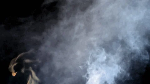 Real fire with a lot of smoke, alpha channel Stock Footage 87201428