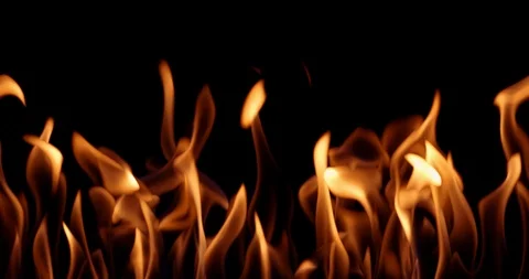 Real Fire Set on Black Background 스톡 동영상 122580525