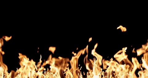Real Fire Set on Black Background 動画素材 122580833