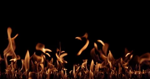 Real Fire Set on Black Background 库存影片 122580847