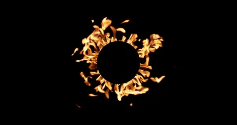 Real Fire Set on Black Background Vídeos de archivo 122581040