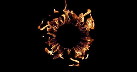 Real Fire Set on Black Background 스톡 동영상 122581163