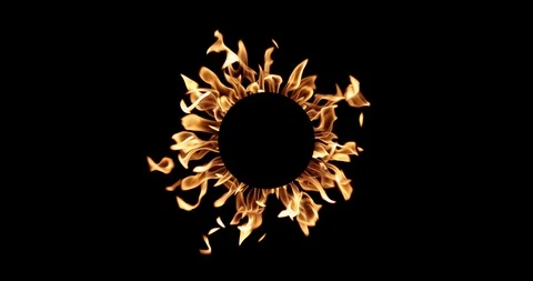 Real Fire Set on Black Background 動画素材 122581367