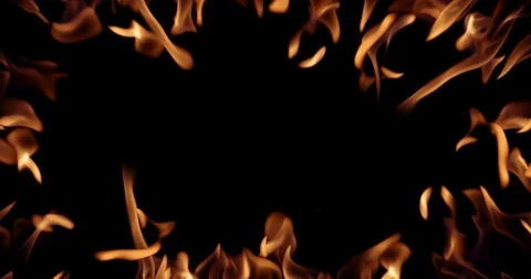 Real Fire Set on Black Background Vídeos de archivo 122581993