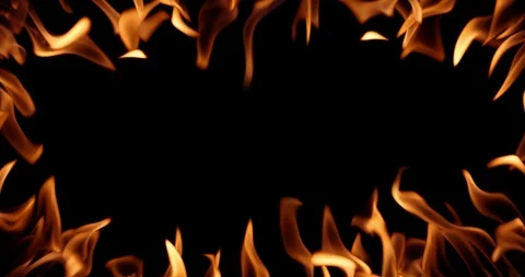 Real Fire Set on Black Background Vídeos de archivo 122582144