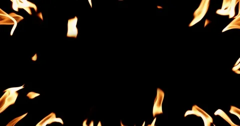 Real Fire Set on Black Background Vídeo Stock 122582249