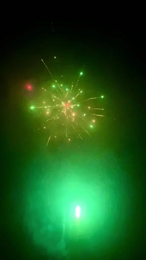 Real Firework show celebration in the night. Colorful Fireworks background Stock Footage 235551445