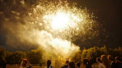 Real firework at stadium for students 库存影片 96119157