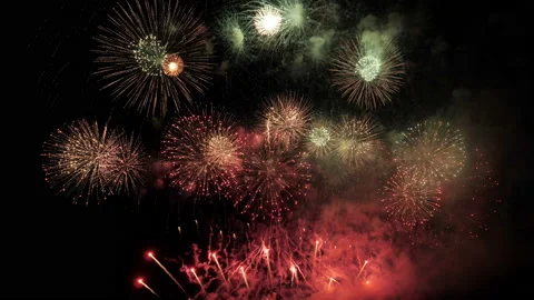 Real Fireworks celebration countdown new year at night 스톡 동영상 165591429