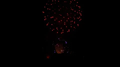 Real fireworks at a celebration night Stock Footage 276336705
