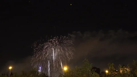 Real Fireworks on Deep Black Background Sky on Fireworks festival show at the Stock-Footage 133369890