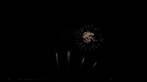 Real Fireworks display night background. Colorful fireworks festival and New  Stock Footage 189756225