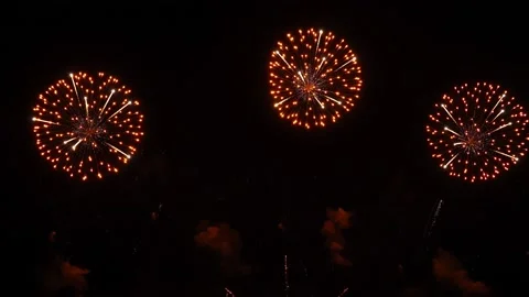 Real Fireworks display night background. Colorful fireworks festival and New  Stock Footage 222774213