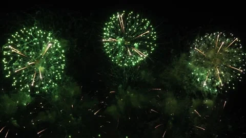 Real Fireworks display night background. Colorful fireworks festival and New  Stock Footage 222774225
